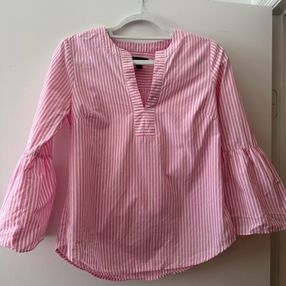 Pink & White Striped J.Crew Blouse